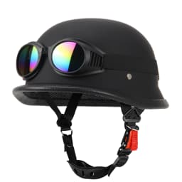 Motorcycle Half Helmet German Leather Vintage Helmet Casco Moto Motorcycle Open Face Helmet Biker Pilot DOT Certification S-XXL