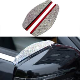 2Pcs Car Rear View Mirror Sticker Rain Eyebrow PVC Rear View Mirror Rain Visor Universal Rain Shield Shade Cover Protector