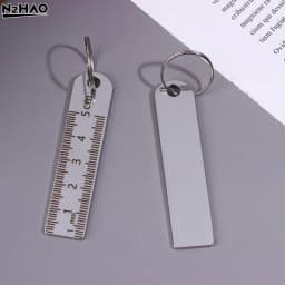 2PCS New Stainless Steel Mini Ruler With Keychain - Measuring Tool For Office And School Supplies (Anti-loss Measuring Ruler)