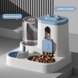 Automatic Cat Feeder Water Dispenser Set, 2 In 1 Tilted Automatic Pet Food And Water Feeder Gravity Food Feeder and Waterer
