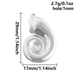 6Pcs/Lot Stainless Steel Round Vortex Sea Conch Shell Charms Spiral Swirl Pendant подвески For Jewelry Findings Accessories