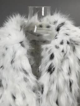 LGRQ 2026 Winter Fur Coat Women's Medium Long Waistless Spotted Long Sleeve Fake Fox Polka Dots Jacket Female Windbreaker WV9630