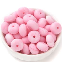 14mm 50Pcs Mini Abacus Silicone Beads Food Grade Saucer Loose Beads for Baby Teether Necklace Pacifier Clip Jewelry Making