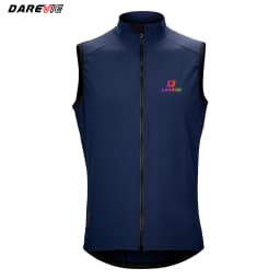DAREVIE Cycling Vest Thermal Winter Windproof 2 Way Zippers Waterproof Cycling Windbreaker Back Zipper Pockets Men Women Rainbow