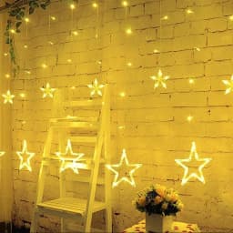 3.5M Star Curstain LED String Fairy Lights 138 LEDs Christmas Lights For Home Bedroom Window Outdoor Party Holiday Decoration