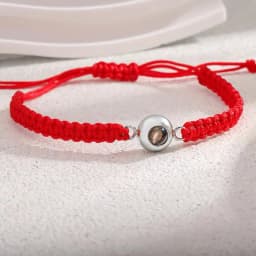 Custom Photo Projection Bracelet Adjustable Woven Titanium Steel Pendant DIY Picture Bracelet Jewelry Valentine's Day Gift