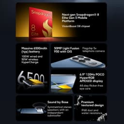 Global Version POCO F8 Ultra NFC 50MP camera 6.9" 120Hz display 6500mAh battery Smartphone Snapdragon 8 Elite Gen 5