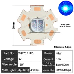 XHP70.3 LED Chip High Power Lamp Ceramic Beads7070 40W DC3V 6V 12V Cold Warm White XHP70.2 XHP50.2 Flashlight Head/ Searchlight