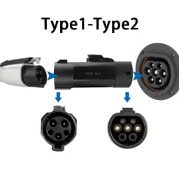 EVqiaoyi Type1 to Type2 EV Adapter 32A 7KW from SAE J1772 Pile to Type2 EV Charging Converter for EU Standard Cars