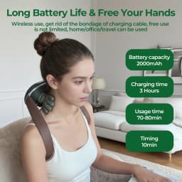 foreverlily Shoulder Neck Massager 4D Bionic Kneading Massage Shawl Neck Back Waist Leg Body Muscles Massage 3 Mode
