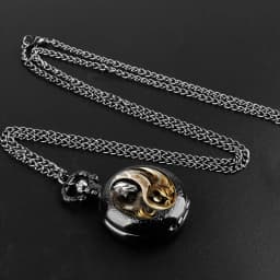 Vintage Inspired Double Dragon Pocket Watch Design with Dual-Tone Golden and Silvery Colors, Precise Quartz Movement Watch