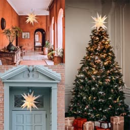 35/58CM Large 3D Moravian Star Light Christmas Tree Topper Star Hanging Garland Light Outdoor Party Xmas Holiday Star Light