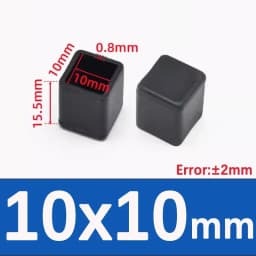 Black Square Chair Leg Caps PVC Non-slip Table Foot Dust Cover Socks Floor Protector Pads Pipe Plugs