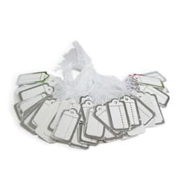 500 Pcs Jewelry Strung Pricing Price Tags with String Silver Merchandise Cloth Label Price Label