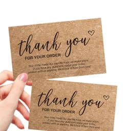 9.0x5.4cm Pink Black Foil Stamp Greeting Label Custom Thank You Cards For Small Bussiness Gift Box Decoration Packaging Supplies