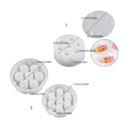 DIY Crystal Epoxy Mold 7 Holes Dices Fillet Resin Molds Silicone Mould Digital Game Crafts Round Gypsum Cement Mold Decor