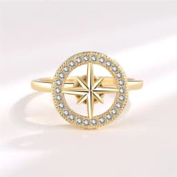 2026 Fashion Beads Anxiety Ring Fidget Spinner Rings Korea Crystal Butterfly Flower Star Moon Ring Anti Stress Jewelry Gift