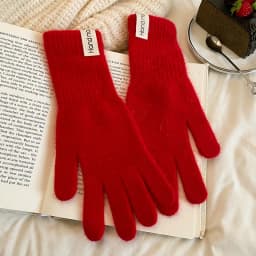 Women Wool Cashmere Gloves Cable Knit Touchscreen Finger Hole Winter Autumn Warm Wrist Length Classic Gloves Female Mitten