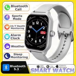 2026 New Smart Watch Bluetooth Call Message Reminder 24 Hour Health Monitoring Smart Watch Gift for Men and Women Ht22