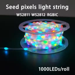 DC12V Seed Pixels Intelligent pixels 3channel RGB lights WS2811 WS2812 LED Pebble Pixel String Light RGB Addressable Full Color