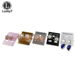 100Pcs Earring Ear Studs Organizer Holder Black Plastic Jewelry Display Rack Printed Earring Cards