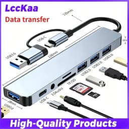 USB C Hub 7/8 in 1 4K HDMI Adapter Splitter with RJ45 USB3.0 2.0 SD/TF Card Reader PD Fast Charge for PC MacBook Notebook Laptop