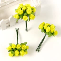 12Pcs Mini Artificial Rose Flowers Bouquet Silk Fake Flowers For Home Decor DIY Wedding Decoration Craft Wreath Gift Accessories