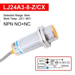 1 Pc Proximity Switch LJ24A3 NPN PNP NO NC 2/3/4-wire Inductive Sensor Detection Distance 8mm/10mm M24 Cylinder Approach Sensor