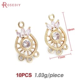 High Quality 18K Gold Color Brass and Zircon More Style Earrings Connect Charms Pendants Jewelry Making Diy Findings Accessories