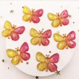 Resin Shiny Colorful Crystal Butterflies Flatback Rhinestone 1 Hole Appliques Ornaments 10pcs Home Figurines decor Crafts