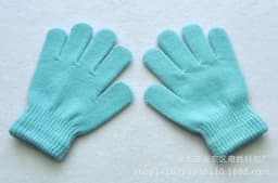 Winter 4-11 Year Old Children's Writing Cold-proof Warm Gloves Solid Color Knitted Wool Acrylic Full-finger Split-finger Gloves