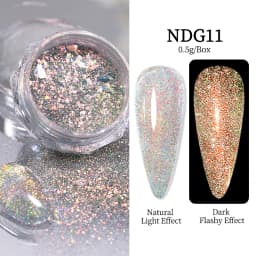 NICOLE DIARY Moonlight Mirror Nail Powder Aurora Silver Glitter Metallic Effect UV Gel Polish Pigment Chrome DIY Nail Decoration