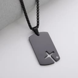 Hot Sale Pendant Smooth Plate Tag Men Retro Necklace Jewelry