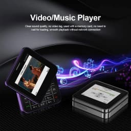 SERVO Rotatable Screen Mini Mobile Phone 2G GSM Dual SIM Speed Dial Magic Voice FM Radio MP4 Side Slider Square Button Cellphone