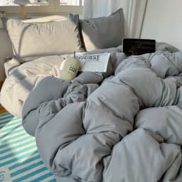 Cotton Bedding Set 4pcs with Solid Bed Sheet Duvet Cover Pillowcases Single Couple Bedsheet King Queen Double Twin Size