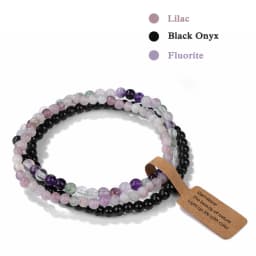 3Pcs/set Natural Green Stone Bracelet 4mm Moss Agates Black Onyx Cat Eye Beads Elastic Bracelets For Women Men Simple Jewelry