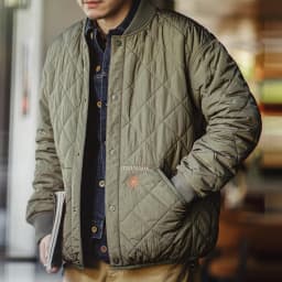 Maden Casual Quilted Baseball Jacket Thick Warm Padded Coat Green Vintage Outerwear for Men's Winter Versatile Coat with Pockets