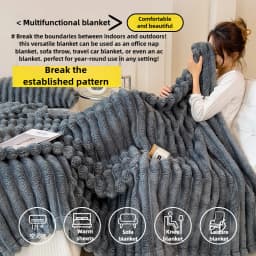 New Artificial Rabbit Plush Spring Blanket Warmth Comfortable Sofa Blankets Thickened Warm Multi-functional Throw Blanket Autumn