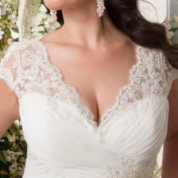 Plus Size Wedding Dresses Stock Customized Cap Sleeve V-neck Lace Applique Chiffon Beach Bride Dress Vestido De Novia
