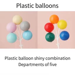 5/8Pcs/set Colorful Ball Bundle Clay Balloons Cake Topper Creative Cupcake Card Flag Birthday Party Baby Shower Dessert Decor