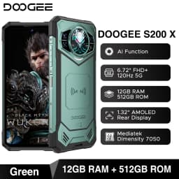 DOOGEE S200 X 5G Rugged Phone Android 16 48GB+512GB 6.72” FHD+120Hz Dimensity 7050 10100mAh 100MP Camera AI Assistant NFC