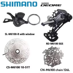 SHIMANO DEORE M6100 Groupset SL RD CN CS M6100 For 1x12s MTB Rear Derailleur 10-51T Cassette Sunshine K7 DEORE 12S 4pcs Kit