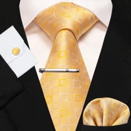 8cm Silk Mens Ties Green Black Ties Plaid Stripe Necktie Pocket Square Cufflinks Tie Clips Set Men's Wedding Business Party Tie