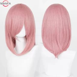 40cm Medium Basic Anime Cosplay Wig Bang Blond Black White Red Pink Green Brown Gold Blue Heat Resistant Synthetic Hair Wigs