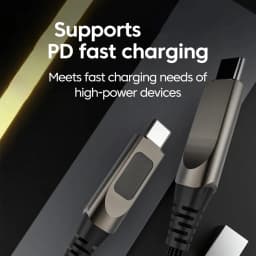 Digital Display USB C to USB C Cable 5A Type C to Type C Nylon Braided Data Cord PD Fast Charging for iPhone15 16 Samsung Xiaomi