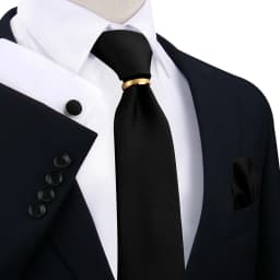 Necktie Ring For Men Luxury Tie Handkerchief Cufflinks With Gold Metal Ring Suit Paisley Red Tie For Wedding 8cm Man Accessories