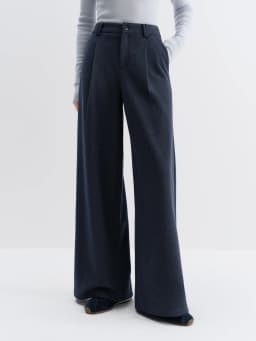 FSLE Commuter Style Starry Sky Wool Straight Wide-leg Pants Leisure Loose Vintage Simple Full-length Korean Style Ins