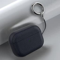 for Airpods Pro 2 Pro Airpods 1 2 3 Leather Case Cover with Keychain Protective Case Cover Skin for Men Women, Front LED Visible