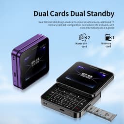 SERVO Rotatable Screen Mini Mobile Phone 2G GSM Dual SIM Speed Dial Magic Voice FM Radio MP4 Side Slider Square Button Cellphone