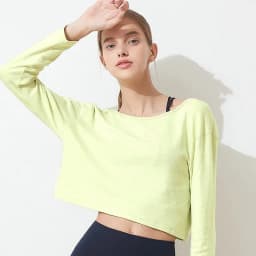 100% Cotton Oversized T-Shirts Women's Long Sleeve Top Running Jogger Yoga Tees Tops Excerise Shirts Youthful Woman Clothes